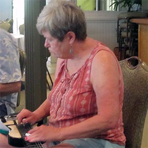 Vickie Van Fechtmann at the 2017 Maui Steel Guitar Camp